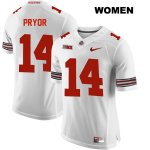 Women's NCAA Ohio State Buckeyes Isaiah Pryor #14 College Stitched Authentic Nike White Football Jersey VY20N68GU